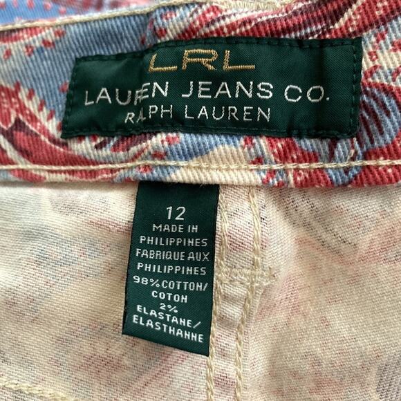 Lauren Ralph Lauren Paisley Modern Straight Ankle Jeans Sise 12 - Picture 7 of 9